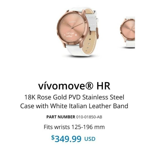 Garmin Vivomove® HR Premium 18K Rose Gold Smart Watch - Picture 7 of 12
